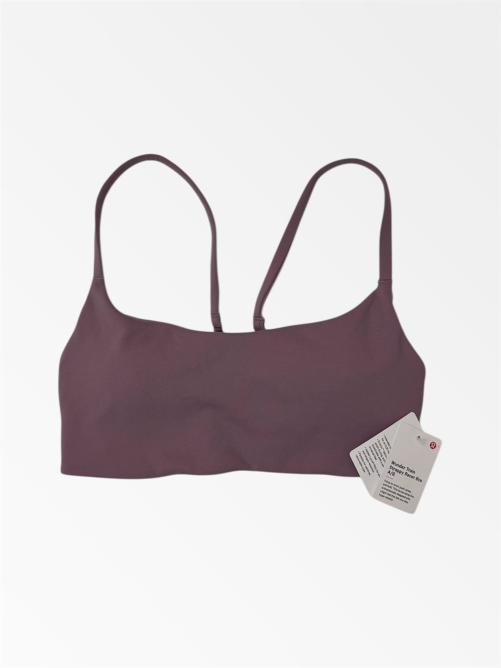 Lululemon Wunder Train Strappy Racer Bra Lavender Lux A/B Cup Size 4 NWT